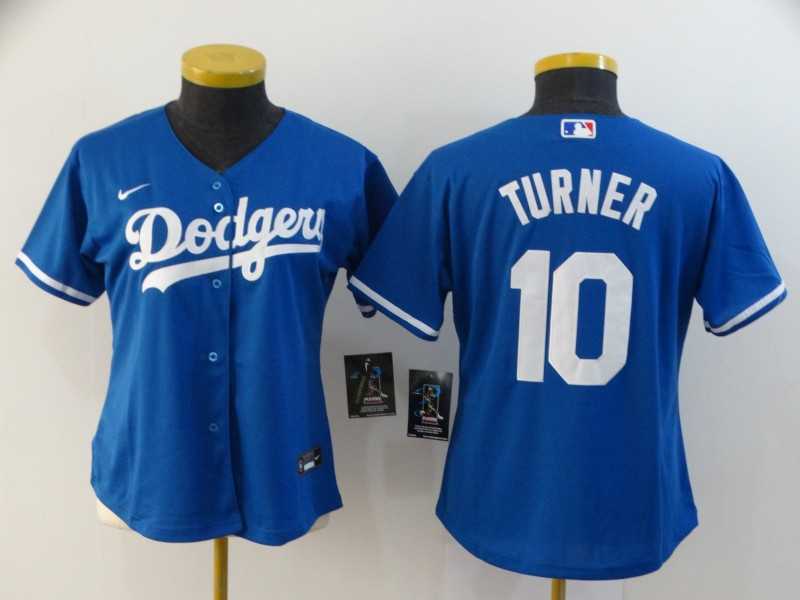 Women Dodgers 10 Justin Turner Royal 2020 Nike Cool Base Jersey,We sell and wholesale Women Dodgers 10 Justin Turner Royal 2020 Nike Cool Base Jersey on line form chian!